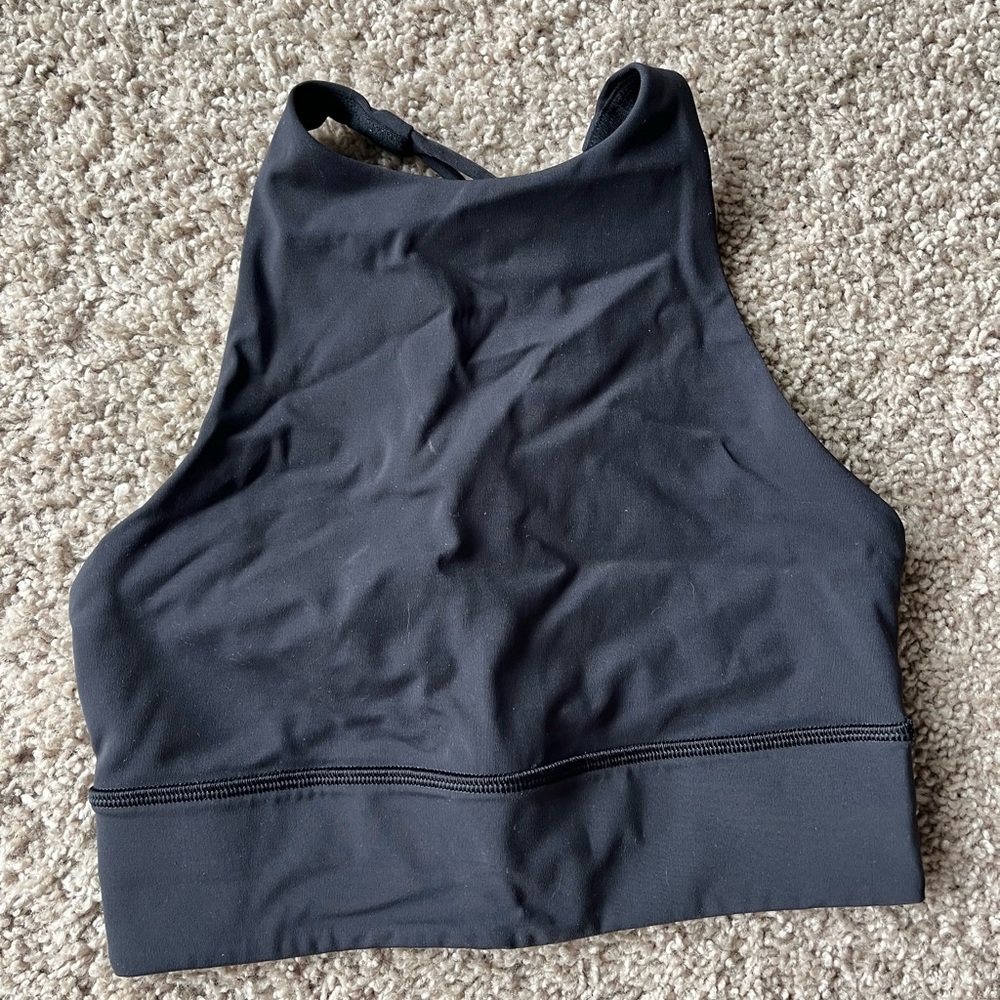 Lululemon high-neck long line energy bra tough, size 4.